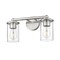 Z-Lite Thayer Vanity, 2-Light, 16 In.W x 5.75 In.L x 8.75 In.H, Brushed Nickel/Clear 742-2V-BN - alternate 3
